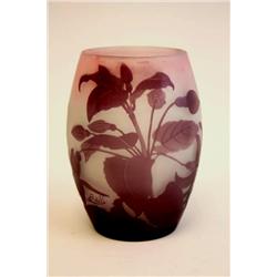 French  cameo glass vase signed Galle