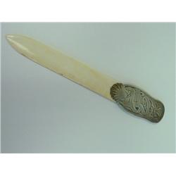 Hallmarked sterling silver & ivory letter opener