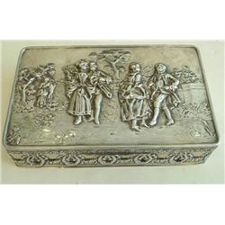 Silver box depicting "French Scene"