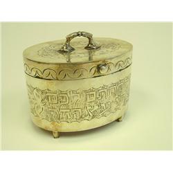 Old sterling silver Judaica esrog box