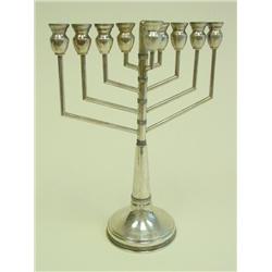 Old sterling silver Judaica Menorah