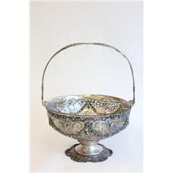 800 silver open reticulated basket