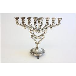Judaica silver Menorah stamped 925