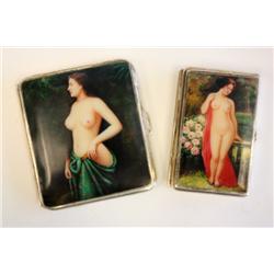 Sterling silver cigarette case and compact