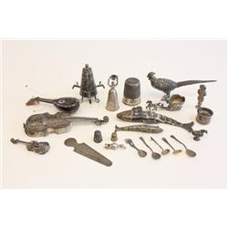 Group of rare antique miniature silver objects