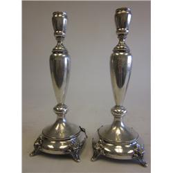 19th c. Continental silver candlesticks