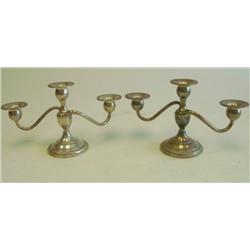 Pair Fisher sterling silver weighted candelabrum