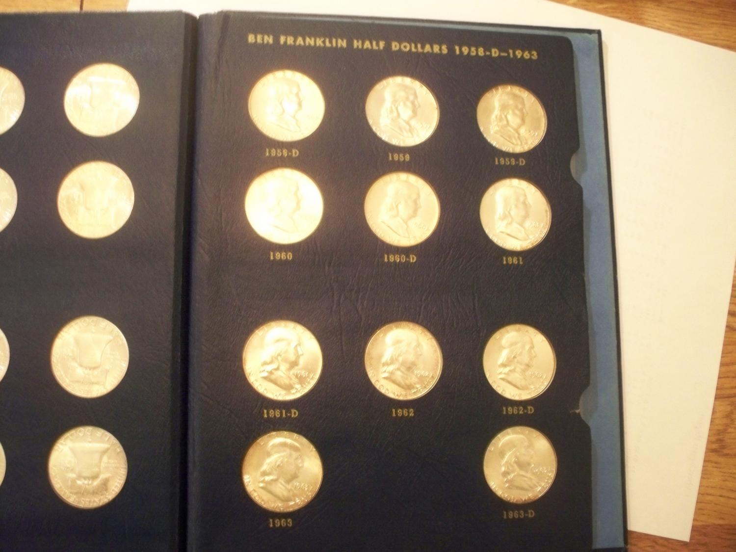 Complete Set Brilliant Uncirculated Franklin Silver Half Dollars, 35 Coins