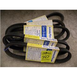 5 unused vintage snowmobile belts