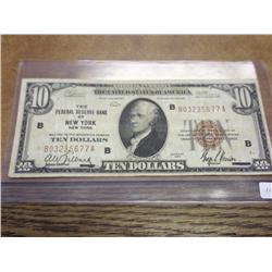 1929 $10 NATIONAL CURRENCY (NEW YORK)