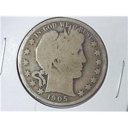 1905 BARBER HALF DOLLAR