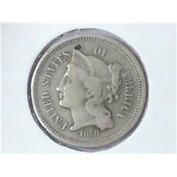 1868 THREE CENT PIECE (NICKEL)