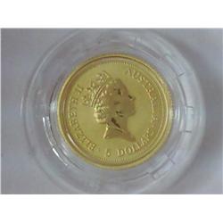 1996 AUSTRALIA GOLD $5 KANGAROO 1/20 OZ OF GOLD