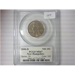 2000-D NH QUARTER PCGS MS67