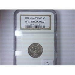 2004-S HANDSHAKE NICKEL NGC PF69 ULTRA CAMEO