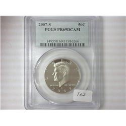 2007-S KENNEDY HALF DOLLAR PCGS PR69DCAM