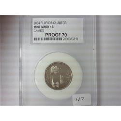 2004-S FLORIDA QUARTER PCC PF 70 CAMEO
