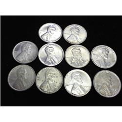 10 ASSORTED 1943 LINCOLN STEEL WAR CENTS
