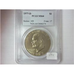 1977-D IKE DOLLAR PCGS MS64