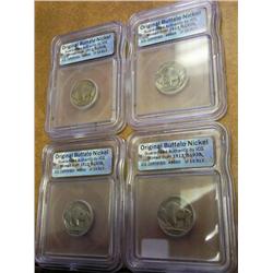 4 ICG ORIGINAL BUFFALO NICKELS