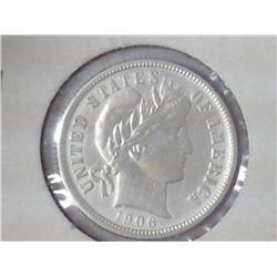 1906 BARBER DIME (UNC)