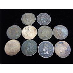 10 SCRUFFY INDIAN HEAD CENTS
