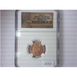 2009 LINCOLN CENT "BIRTH & CHILDHOOD" NGC BU 1ST