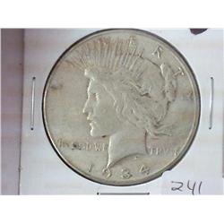 1934-S PEACE SILVER DOLLAR (KEY DATE)
