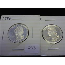 1996 & 97 WASHINGTON SILVER QUARTERS PROOF