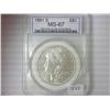 Image 1 : 1881-S MORGAN SILVER DOLLAR CSI MS67