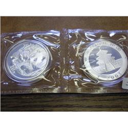 2-2005 CHINA 10 YUAN SILVER PANDA COINS (UNC)
