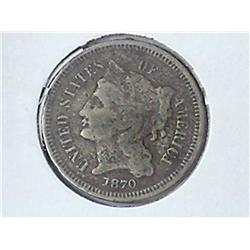 1870 THREE CENT PIECE (NICKEL)