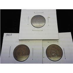 1904, 05 & 07 1 IS (VERY FINE) AND 2 ARE (XF)