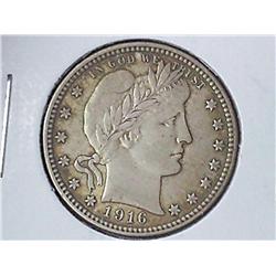 1916-D BARBER QUARTER (EXTRA FINE)