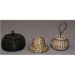 3 PAPAGO HORSEHAIR BASKETS