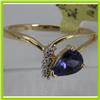 Image 1 : Genuine  0.58 ctw  Iolite Ring  14KT Yellow Gold  Ring Size  7.5