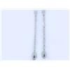 Image 1 : 14k White Gold Dangling Earrings with Diamonds