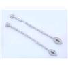 Image 3 : 14k White Gold Dangling Earrings with Diamonds