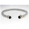 Image 1 : David Yurman Silver /14K Gold, Onyx Bangle.