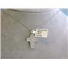 Image 2 : 14k White Gold Necklace with Cross Pendant