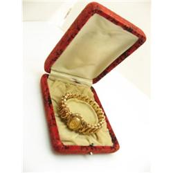 ANTIQUE GOLD FILLED STRETCH BRACELET WITH ORIGINAL BOX!