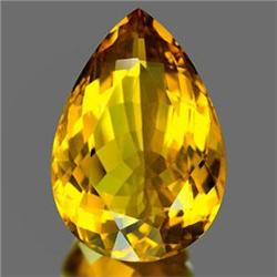 GIGANTIC 31.94 ct PEAR SHAPED NATRUAL YELLOW UNHEATED C