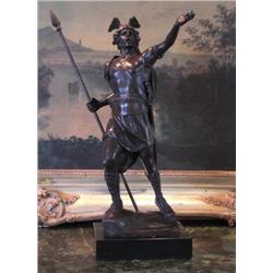 Magnificent Bronze Sculpture Viking Warrior