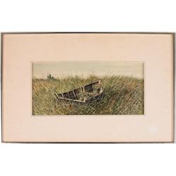 Watercolor - Landscape with Boat Ronald Ekholm