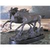 Image 1 : Beautiful Bronze Sculpture Two Running Horses