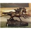 Image 2 : Beautiful Bronze Sculpture Two Running Horses