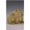 Image 1 : Signed Carved Ivory Netukes early 20th c of a dog