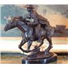 Image 2 : Commanding Bronze Sculpture Western Cowboy & Horse