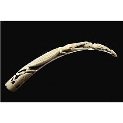 CARVED ELEPHANT TUSK - Late 19th c