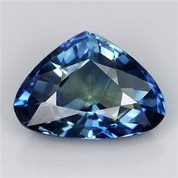STUNNING UNHEATED 0.62ct PEAR NATURAL GREENISH BLUE SAP
